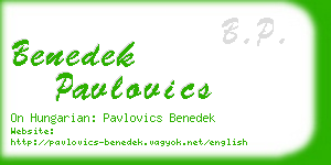 benedek pavlovics business card